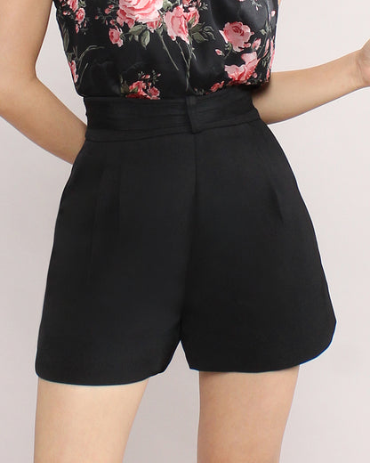 Plicated Fitted Detail Waist Casual Pants