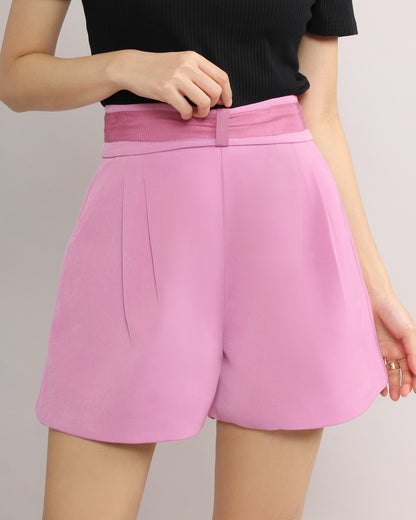 Plicated Fitted Detail Waist Casual Pants
