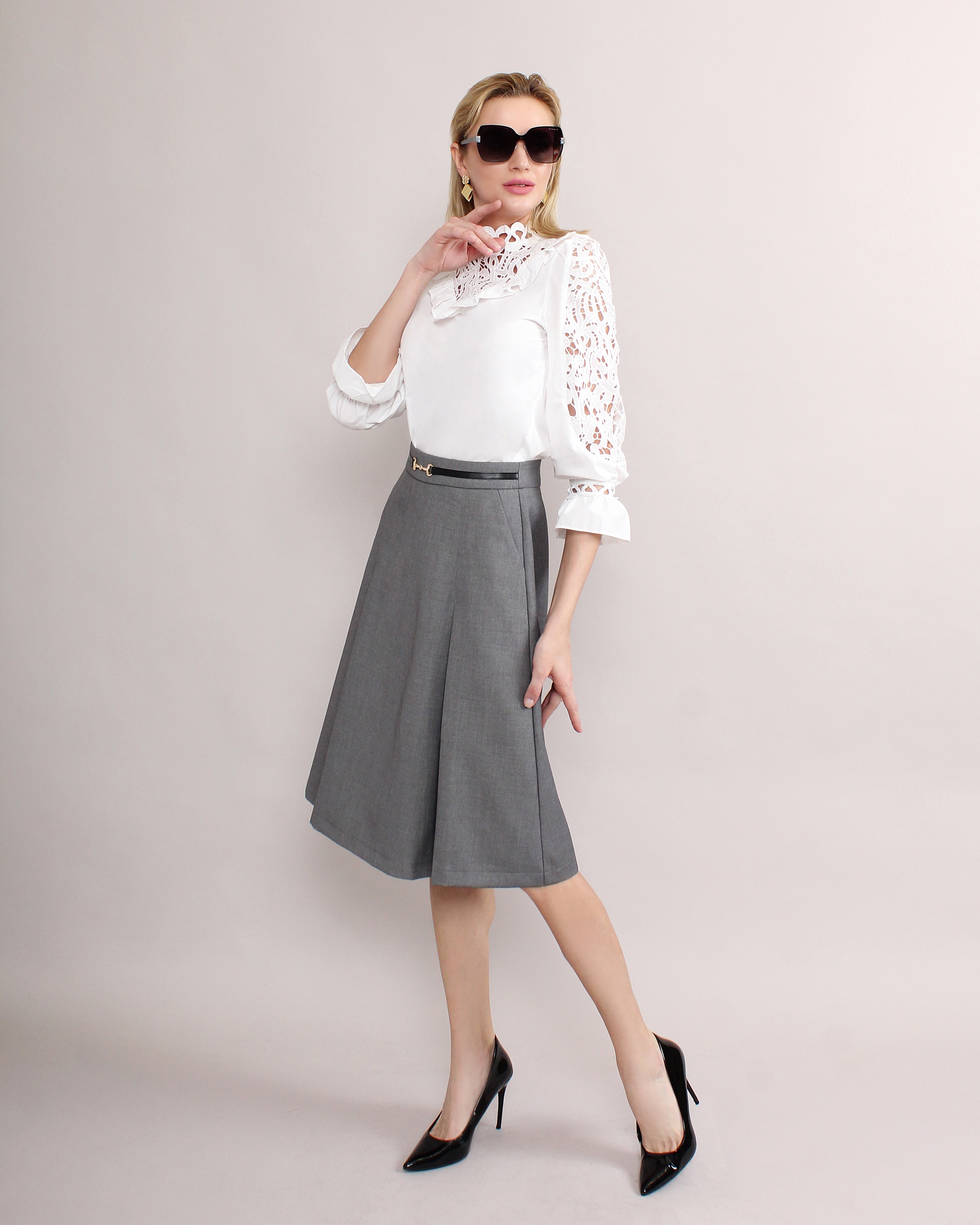 Pleated Skirt [FREE Leather Belt]