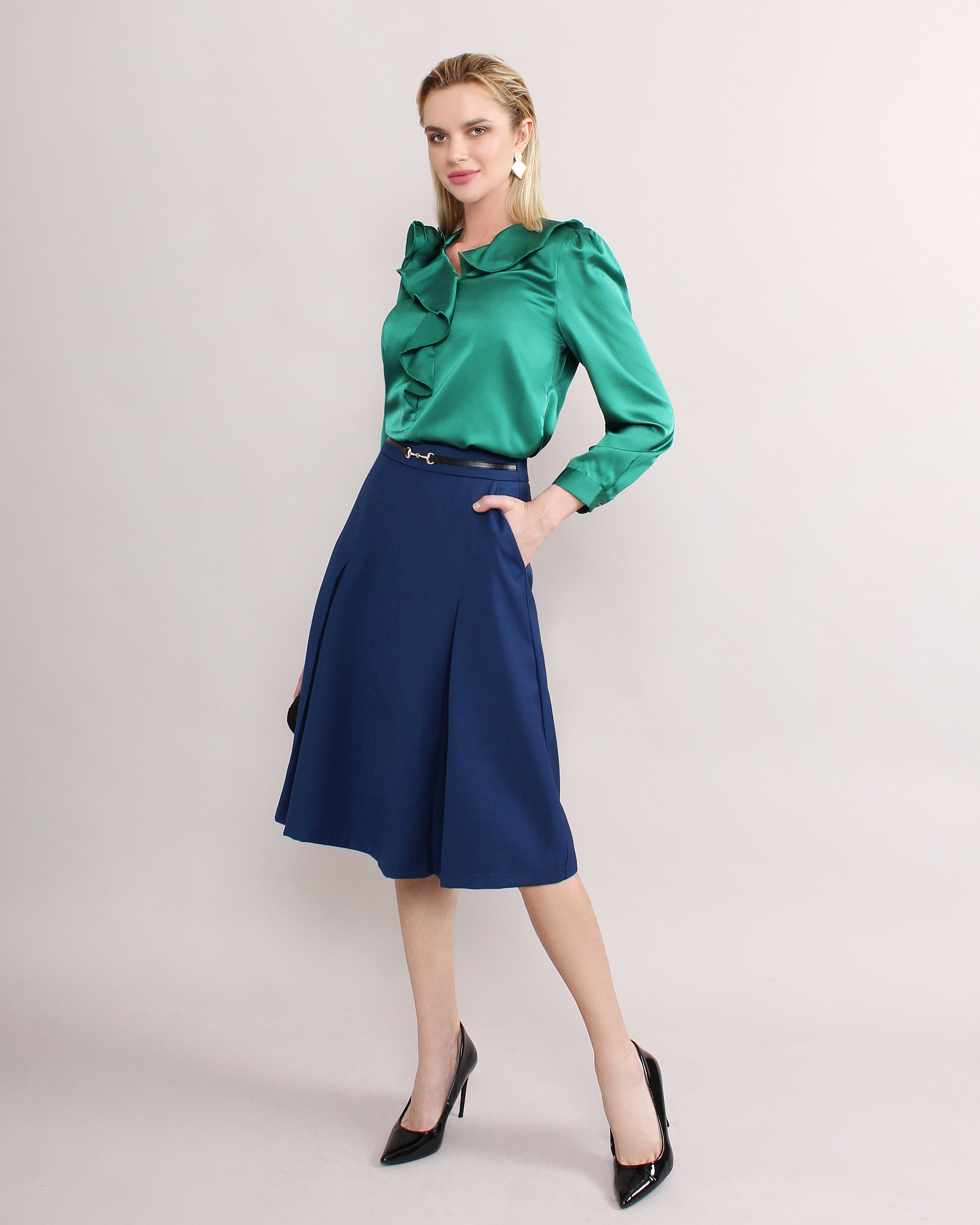 Pleated Skirt [FREE Leather Belt]