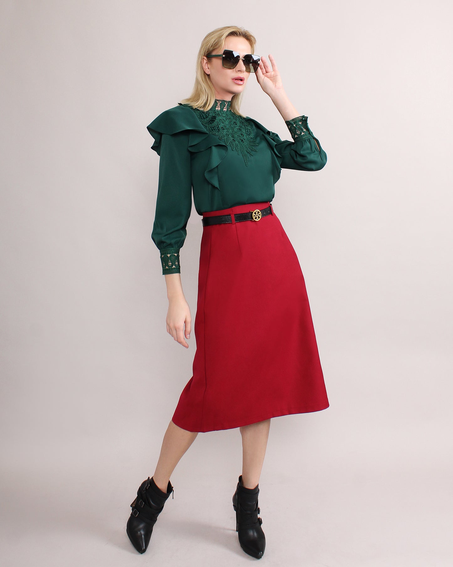 Office Wear Back Slit Slim Midi Skirt