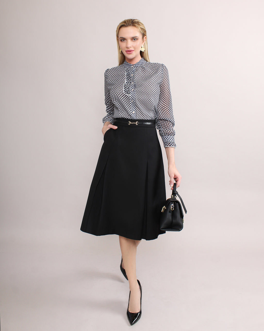 Pleated Skirt [FREE Leather Belt]