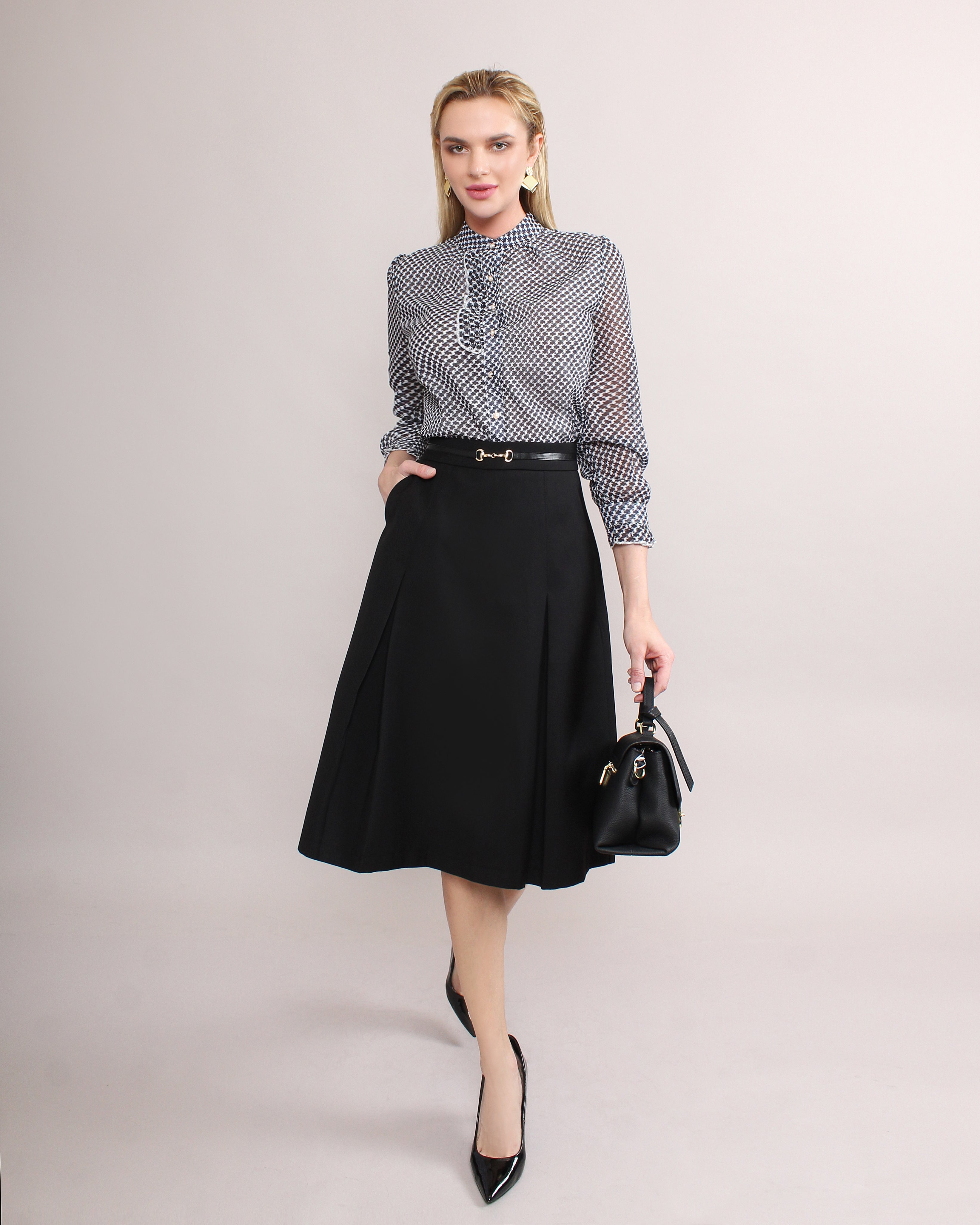 Pleated Skirt [FREE Leather Belt]