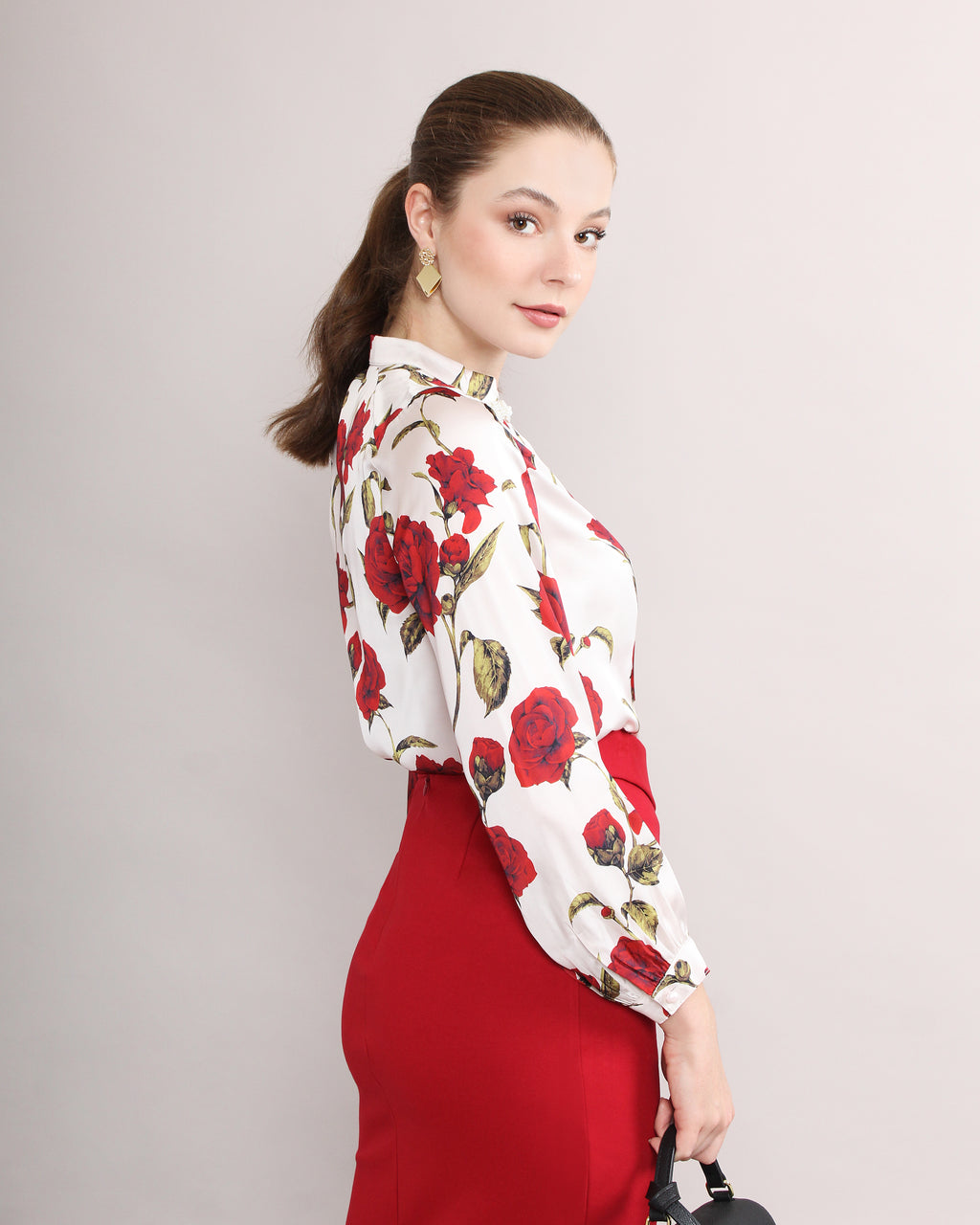 Jade Elysia Satin Frog Button Knot Cheongsam Blouse