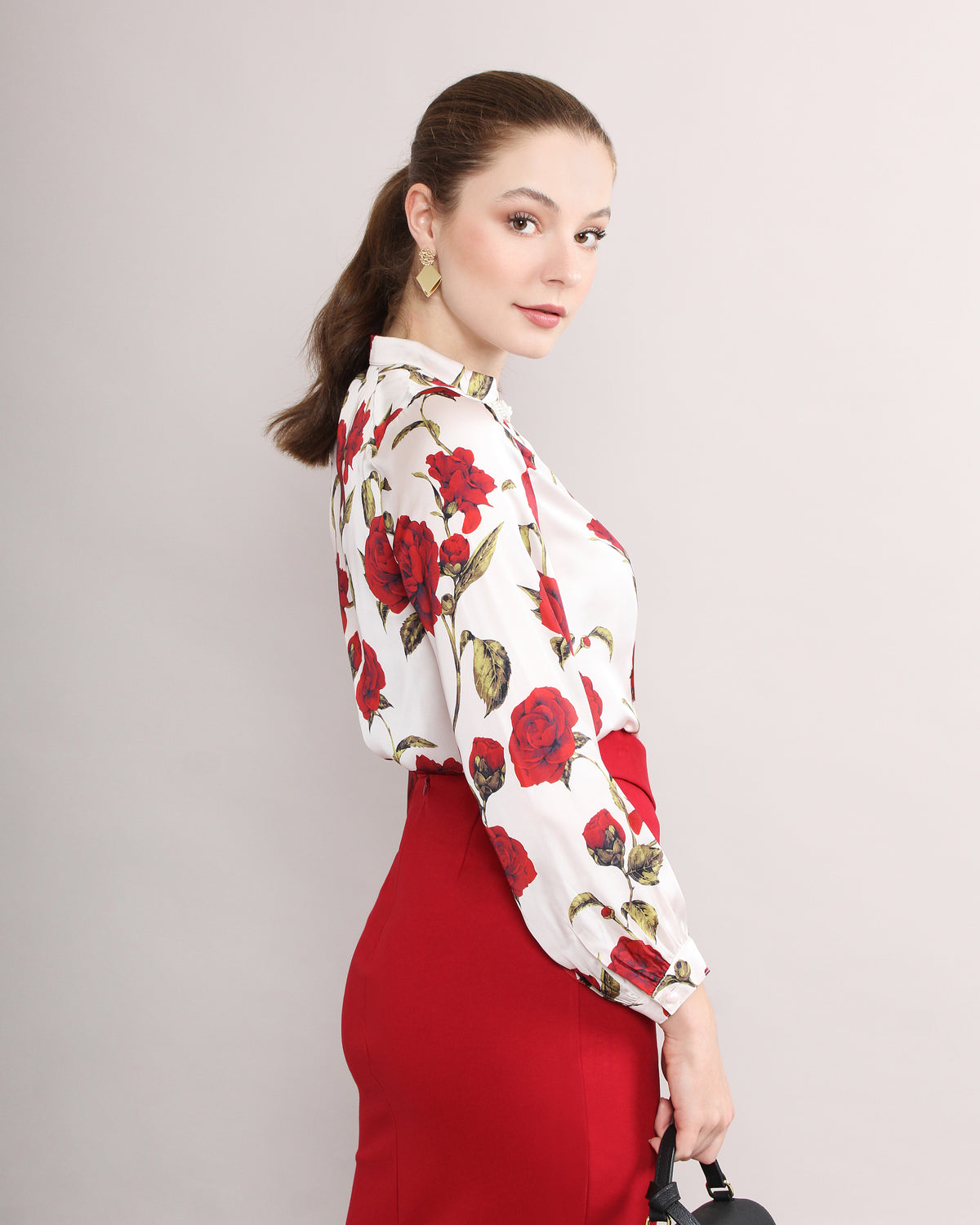 Jade Elysia Satin Frog Button Knot Cheongsam Blouse