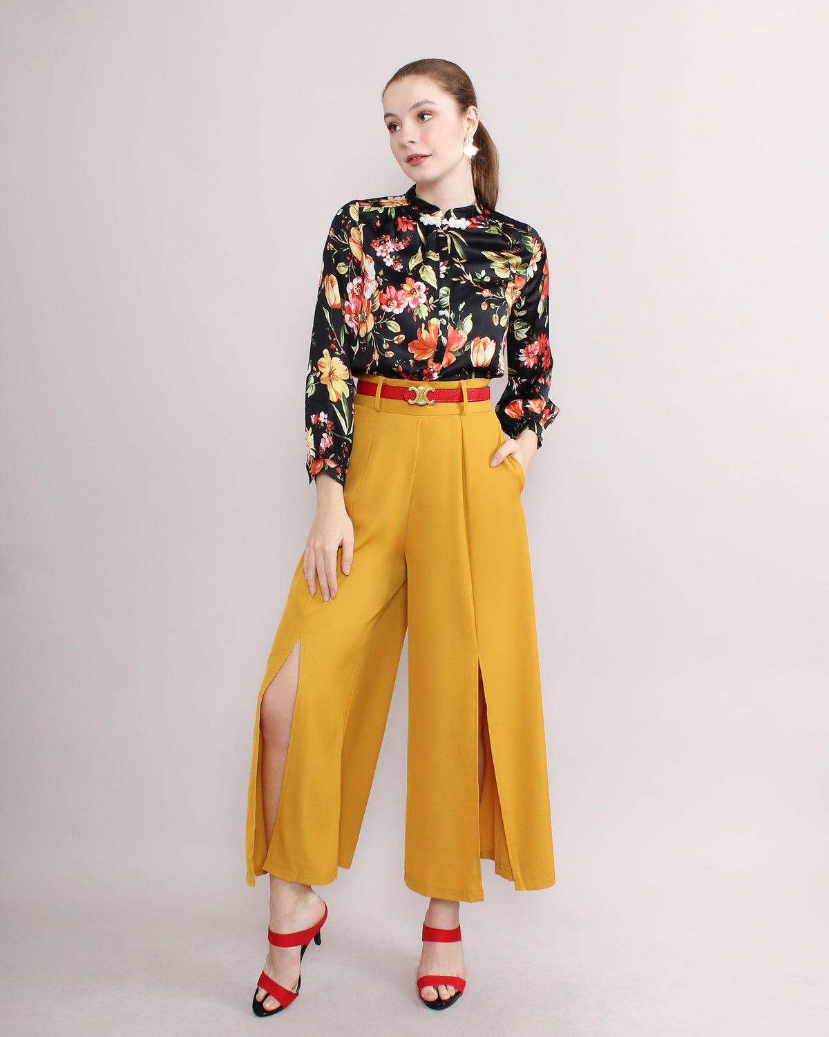 Jade Elysia Satin Frog Button Knot Cheongsam Blouse