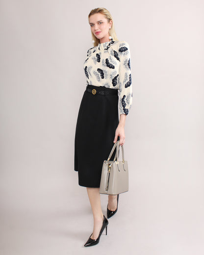 Office Wear Back Slit Slim Midi Skirt