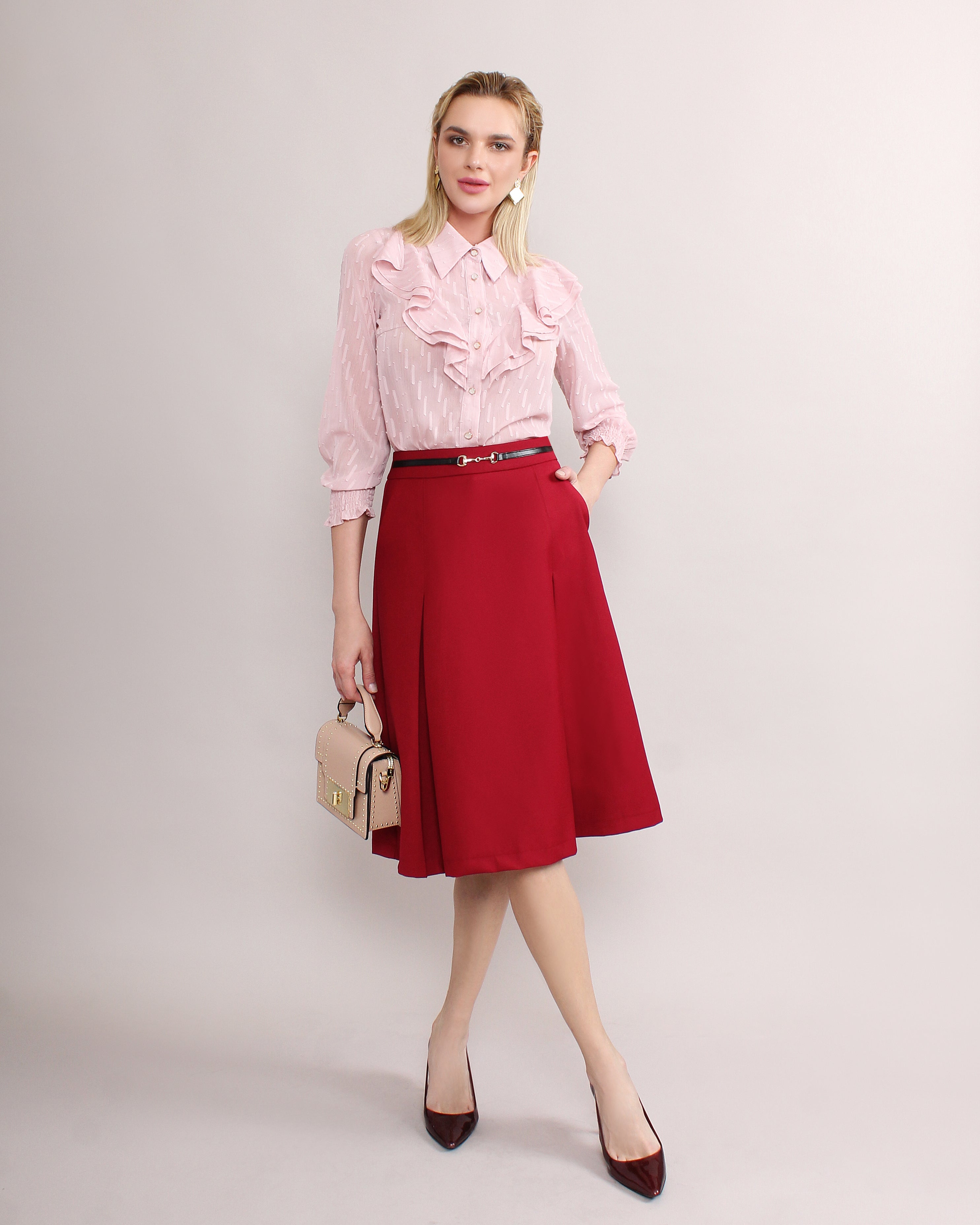 Pleated Skirt [FREE Leather Belt]