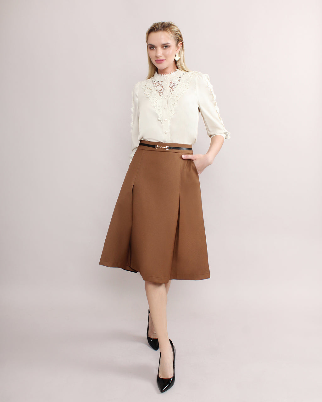 Pleated Skirt [FREE Leather Belt]