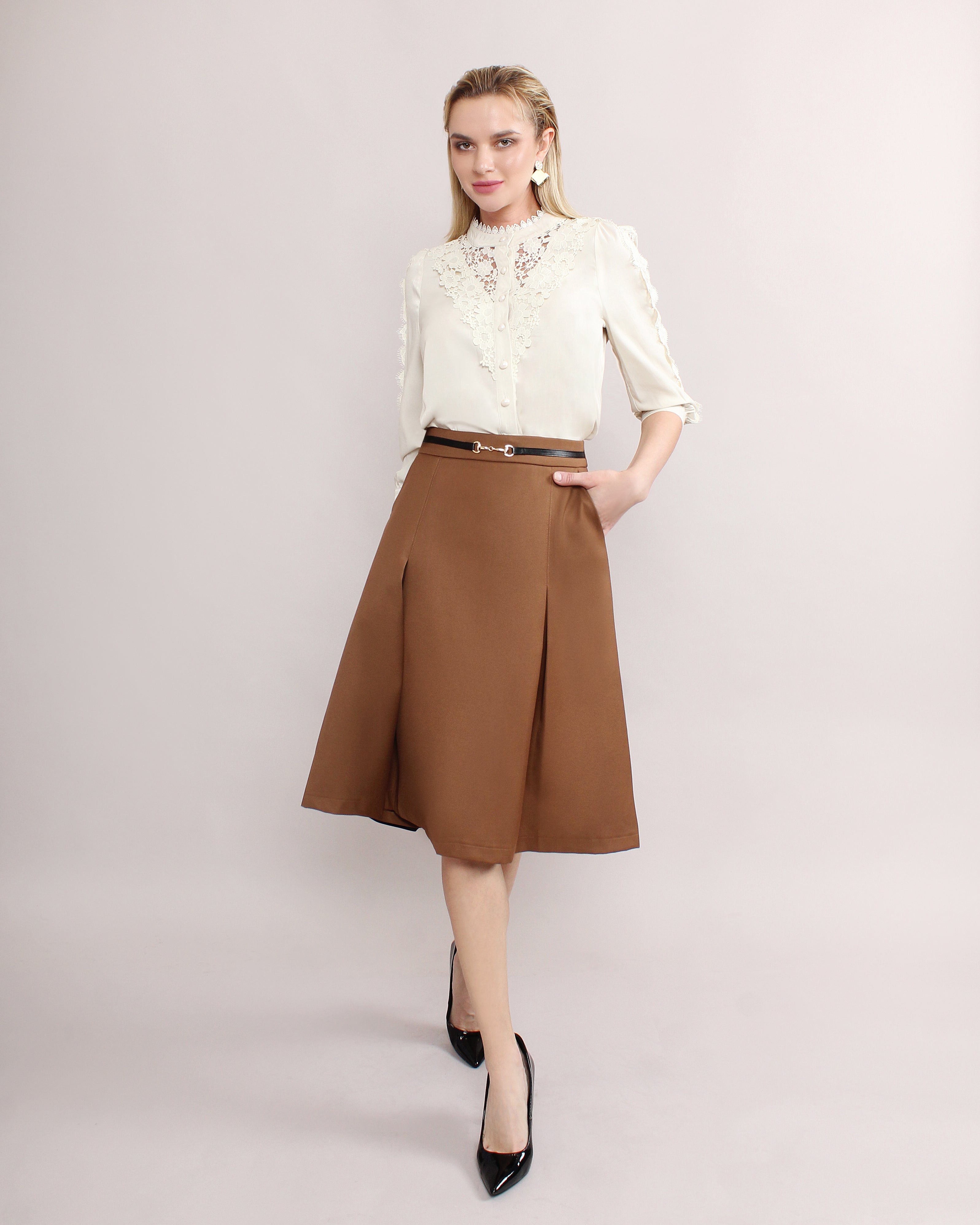 Pleated Skirt [FREE Leather Belt]